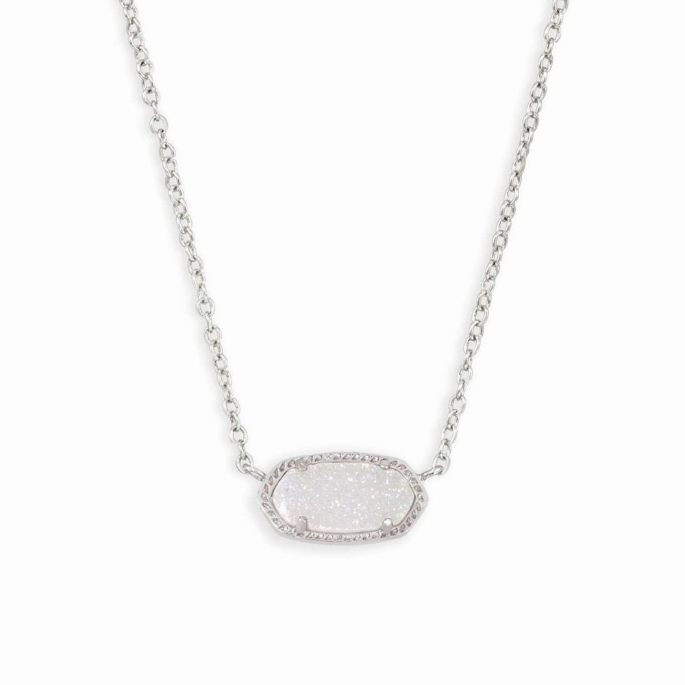 Kendra Scott Elisa Silver Pendant
Necklace in Iridescent Drusy